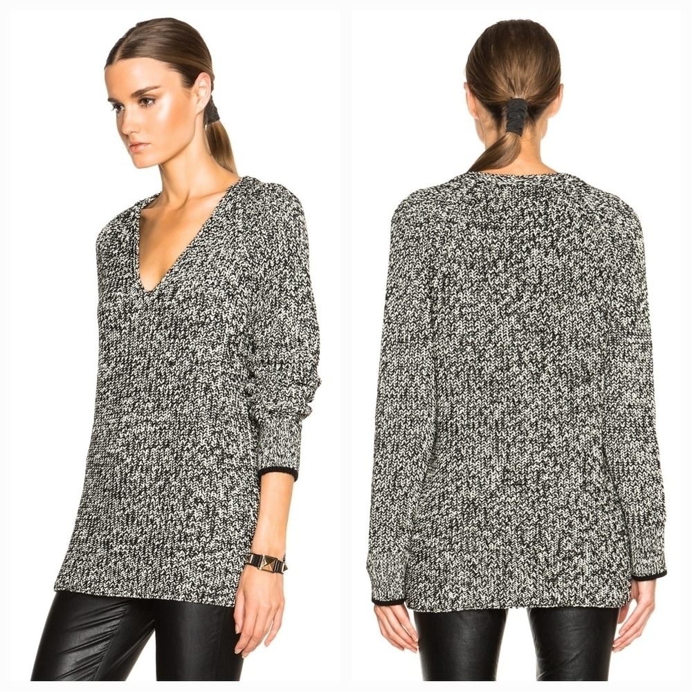 Rag & Bone Karen V-neck Raglan Sleeve Cotton Wool Blend Sweater size small